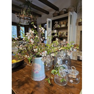 Country Style Tin Watering Can,soft colours, "Flower Garden''