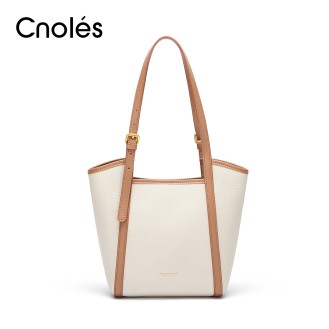 Elegant leather women's bag CNOLES K173206Β2884 Brown