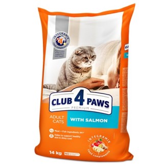 Club 4 Paws Premium With Salmon. Сomplete dry pet food for adult cats, 300gr