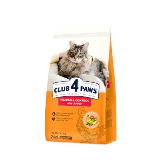 CLUB 4 PAWS Premium Hairball control. Сomplete dry pet food for adult cats 300gr