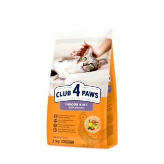 CLUB 4 PAWS Premium Indoor 4 in 1. Complete dry pet food for adult cats, 2 kg
