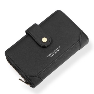 Women's zip/button wallet 6908-010 Black