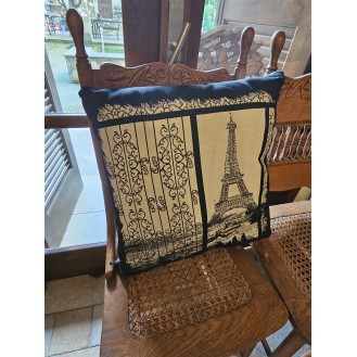 black Paris pillow