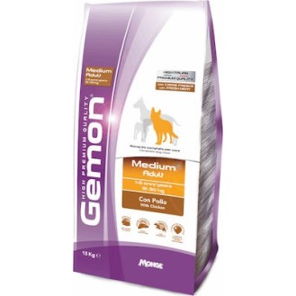 Gemon Medium Adult 15kg Dry Food for Medium Breed Adult Dogs with Rice and Chicken