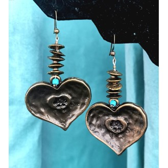 Bronze Hearts Earrings 