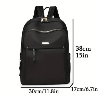 Women's Casual Nylon Travel Laptop Backpack Black Colour
