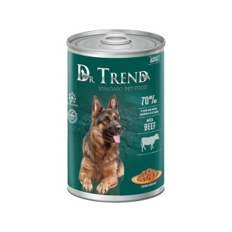 DR. TREND Complete canned pet food with beef  in delicate sauce for adult dogs of all breeds 1250g (set 8pcs)