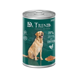 DR. TREND Complete canned pet food with chicken in delicate sauce for adult dogs of all breeds 1250g ( Set 8 pcs )