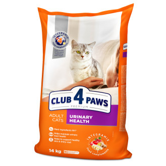 CLUB 4 PAWS Premium Urinary health. Complete dry pet food for adult cats, 14 kg