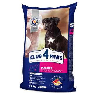 CLUB 4 PAWS Premium for puppies of large breeds Chicken. Complete dry pet food, 14 kg