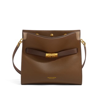 Leather women's bag CNOLES Κ104111Β2333L Brown