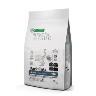 NATURES PROTECTION SUPERIOR CARE Dark Cats Grain Free Herring Adult All Breeds, dry grain free1.5KG