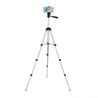 Professional Camera Tripod Mount Stand Holder With Smartphone Accessory Silver