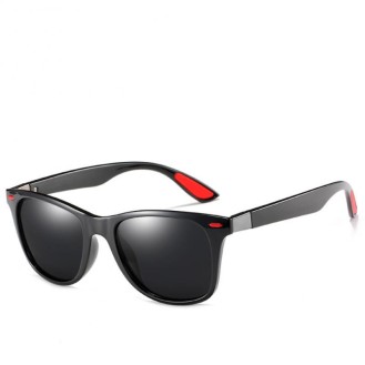 Unisex Fashion Polarized Sunglasses Black/Red