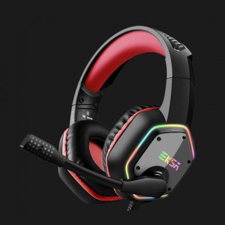 EKSA® E1000 RGB USB Gaming Headset Red